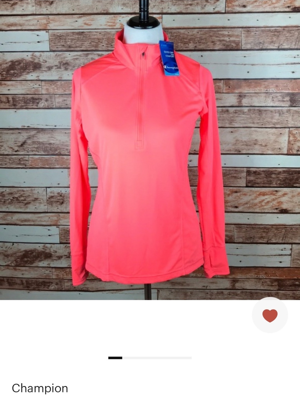 Champion Women's Neon Coral 1/4 Zip Pullover
